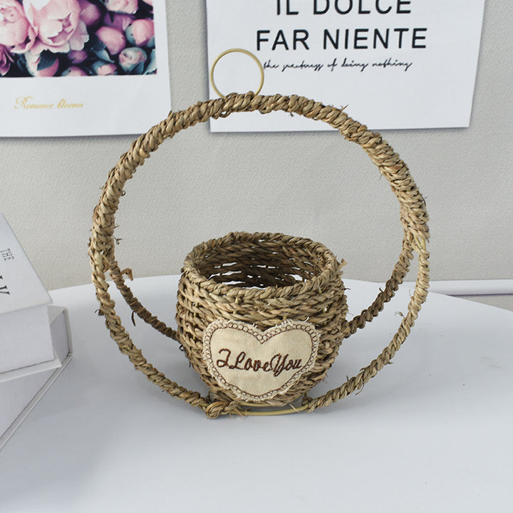 Handwoven Decorative Flower Basket Bowlift