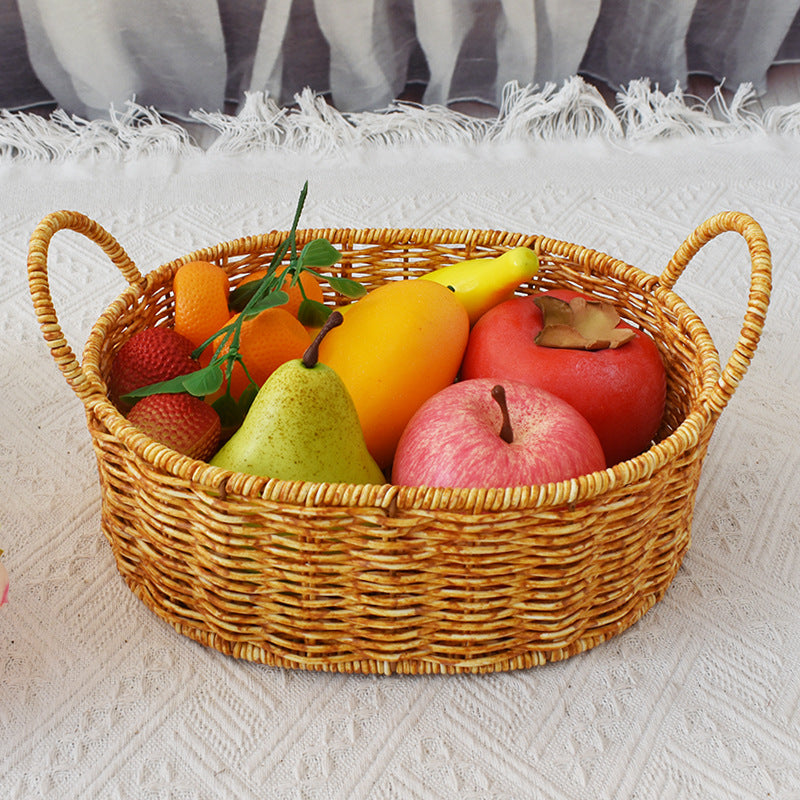 Handcrafted Woven Storage Basket with Handles Bowlift