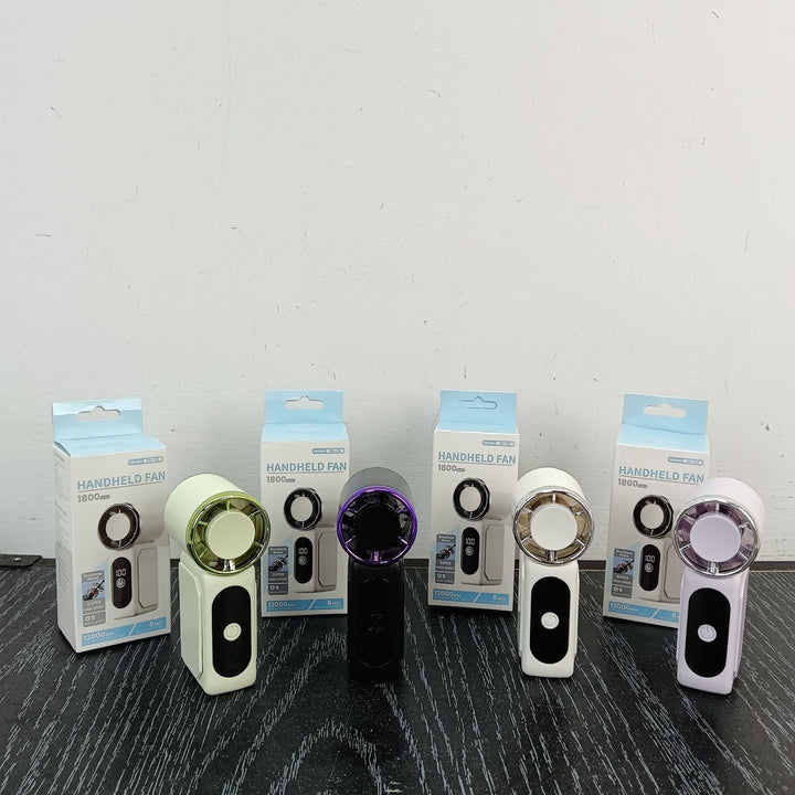 Unisex Portable Hand Fan with Digital Speed Display Bowlift