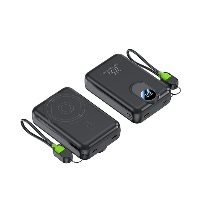 Portable power bank with integrated wireless charging function and digital display Bowlift