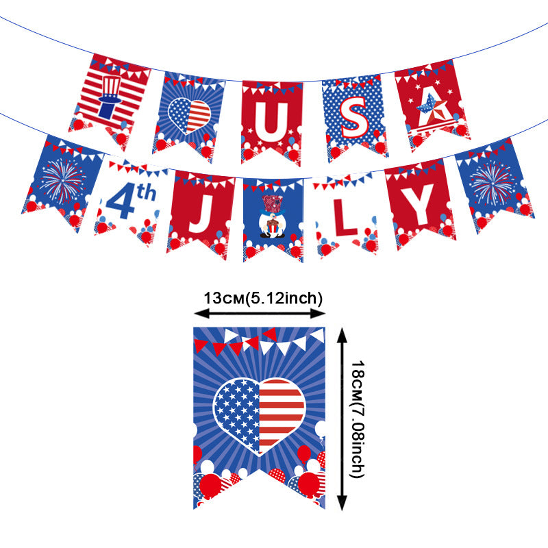 Unisex paper star-shaped tag with USA motif and jute cord Bowlift