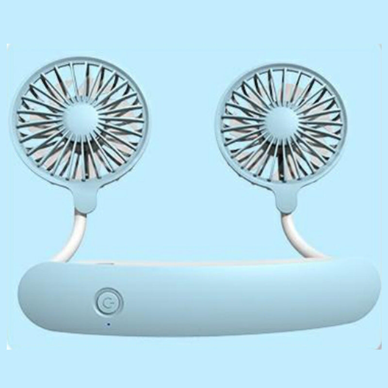 Unisex nano portable double neck fan with silent motor, adjustable fan heads, and rechargeable battery Bowlift