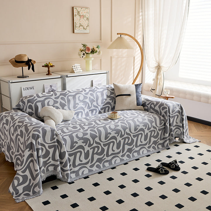 Cozy Abstract Patterned Sofa Throw Blanket