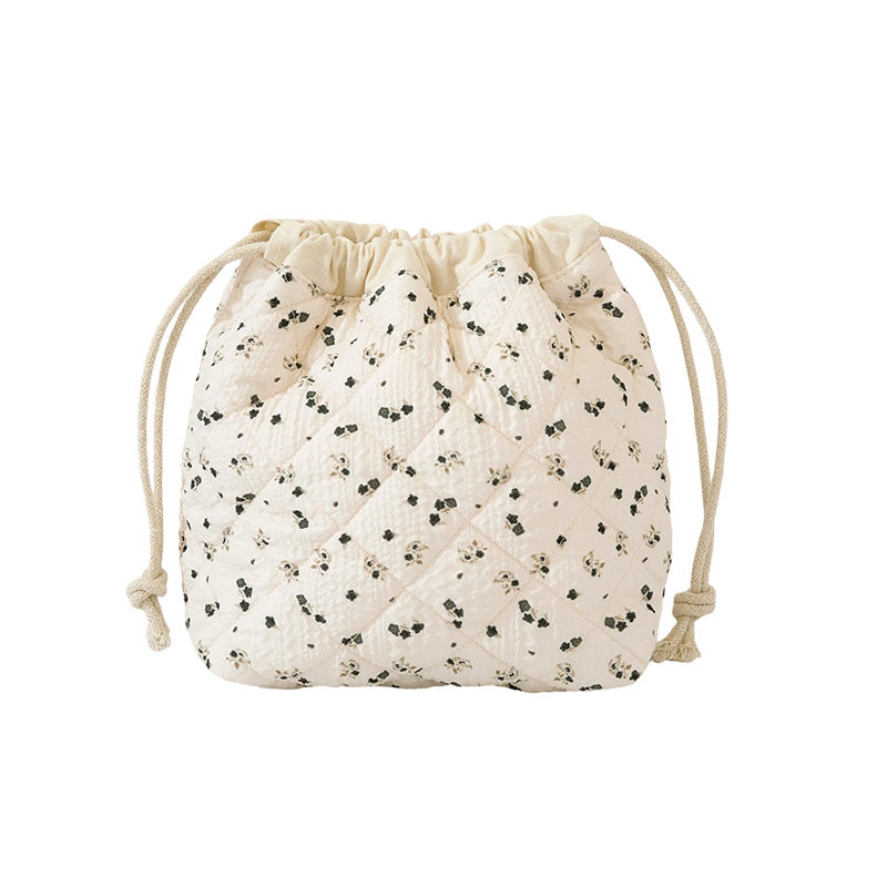 Quilted Floral Drawstring Bag Bowlift
