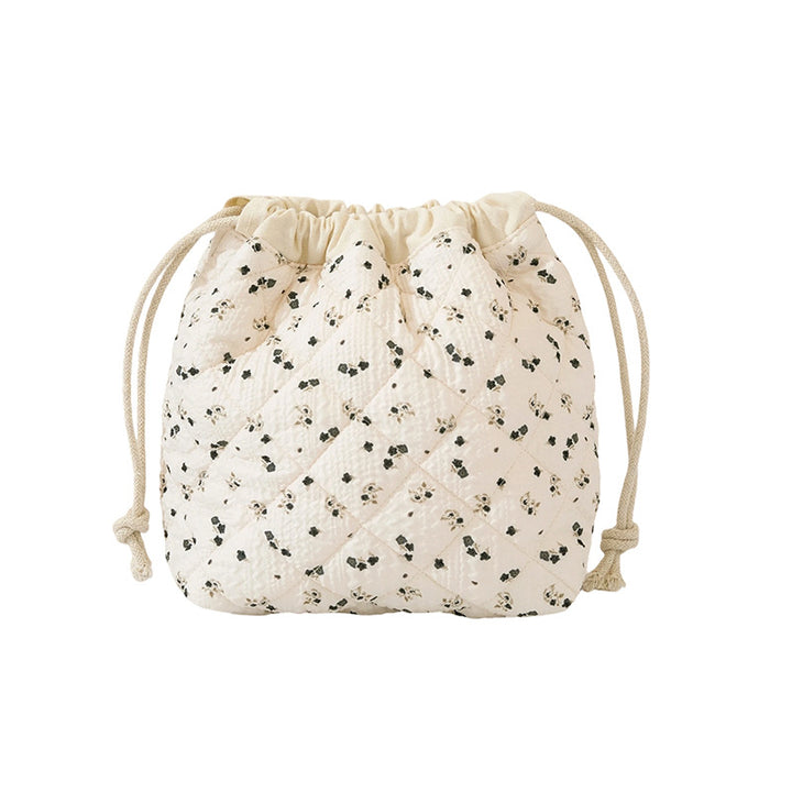 Quilted Floral Drawstring Bag Bowlift