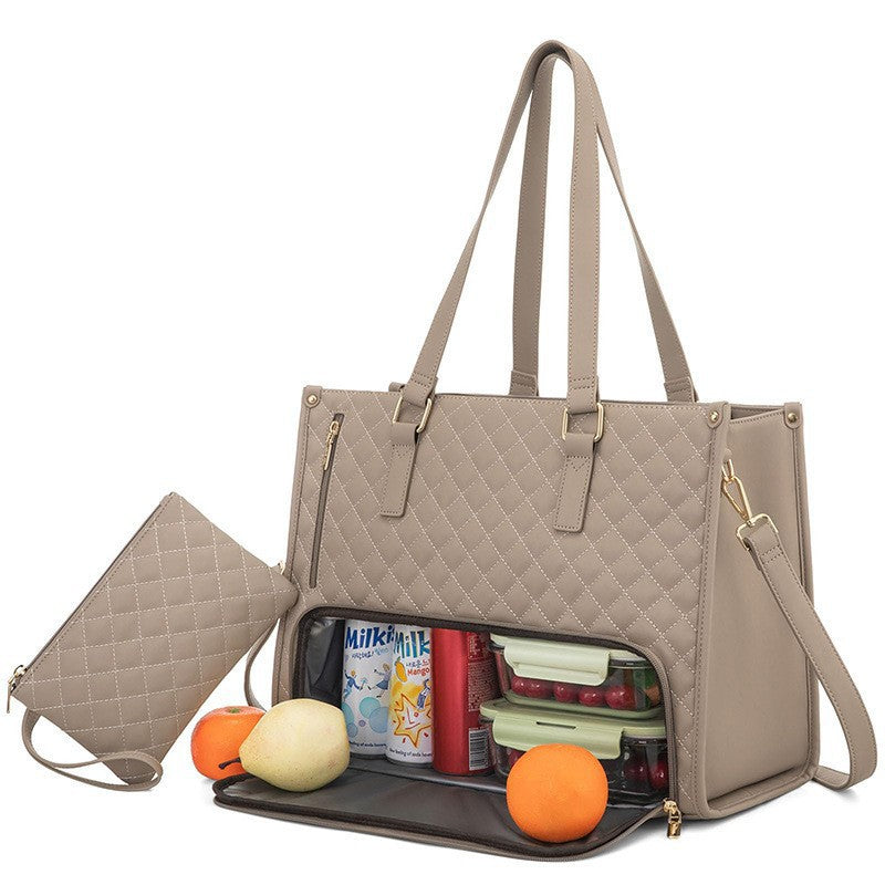 Stylish Quilted Insulated Lunch Tote Bowlift