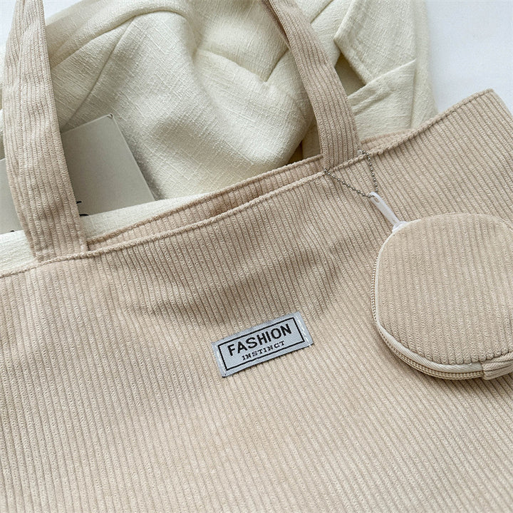 Stylish Corduroy Tote Bag