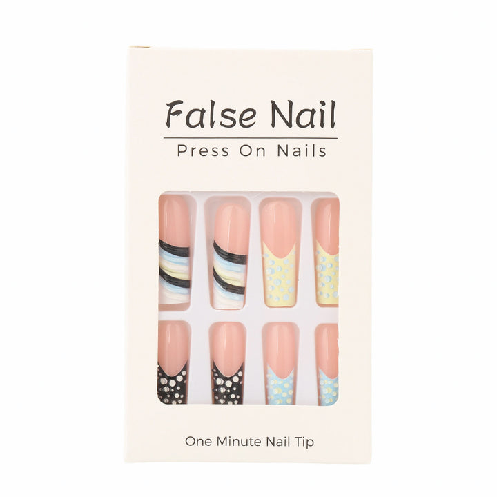 Artificial Nail Set with Stylish Geometric Designs Bowlift