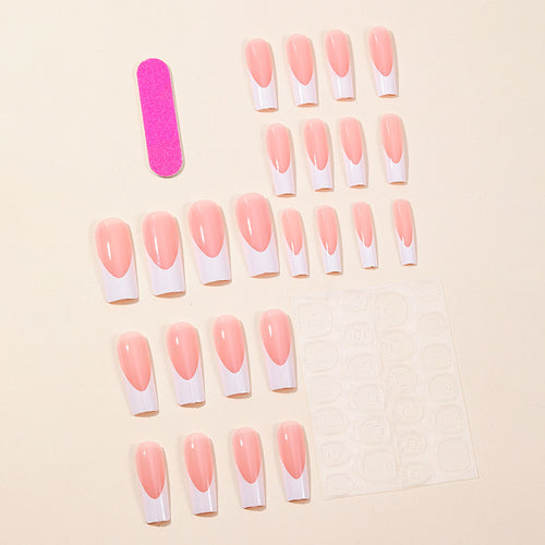 Elegant French Tip Nail Art Extensions Bowlift