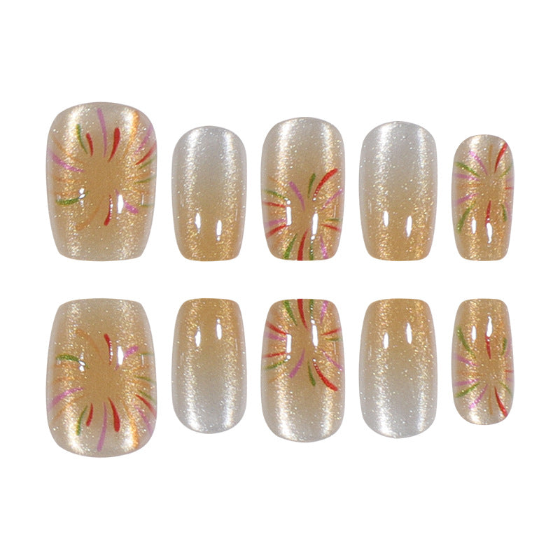 Artistic Summer-Inspired Press-On Nails Bowlift