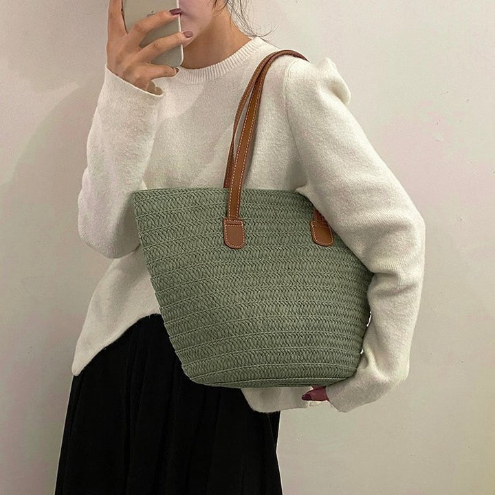 Handcrafted Beach Bag Made of Natural Material with Sturdy Handles Bowlift