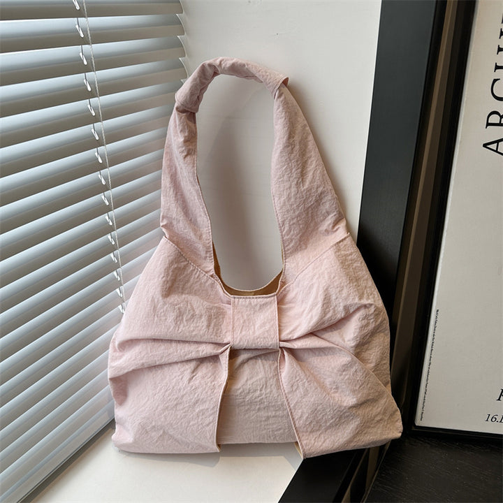 Bow Accent Fabric Tote Bag Bowlift
