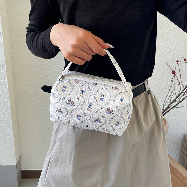 WoCharming Quilted Travel Cosmetic Bag Bowlift