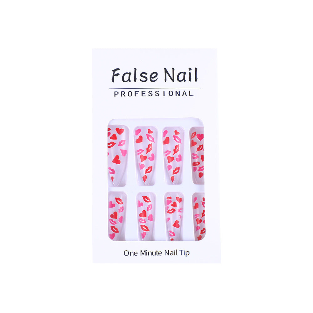 Artificial nail tips with heart motifs Bowlift