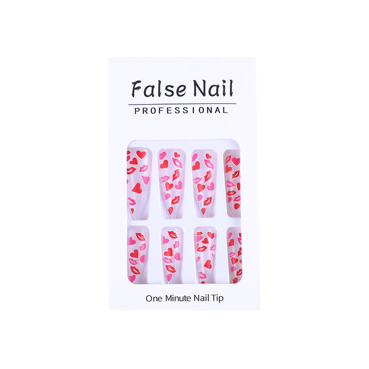 Artificial nail tips with heart motifs Bowlift