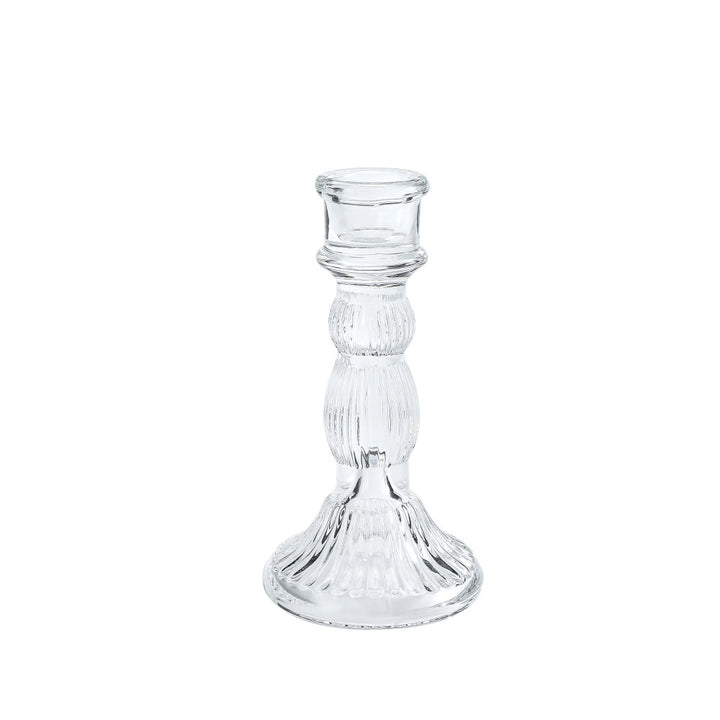Tall Pressed Glass Decorative Candlestick Holder Bowlift
