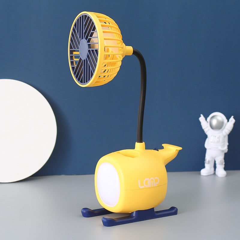Women's multifunctional USB desk lamp with fan Bowlift