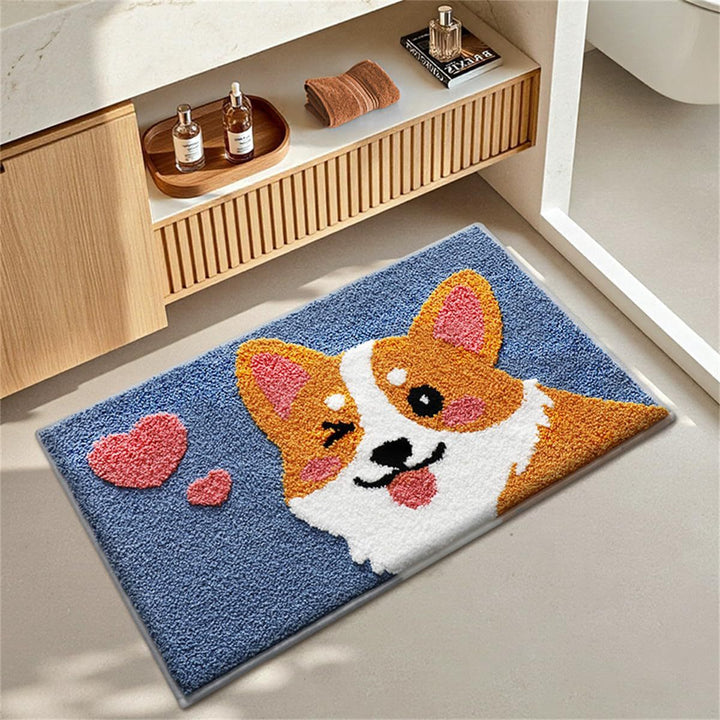 Decorative Dog-Themed Bath Mat