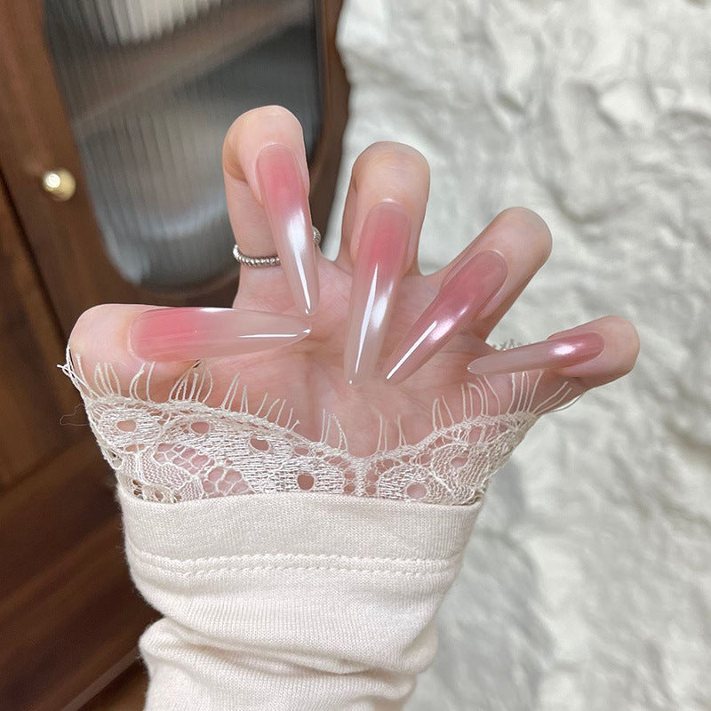 Elegant Glittery Acrylic Nail Extensions Bowlift