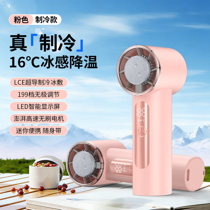 Women's Portable USB Fan with Digital Display Bowlift