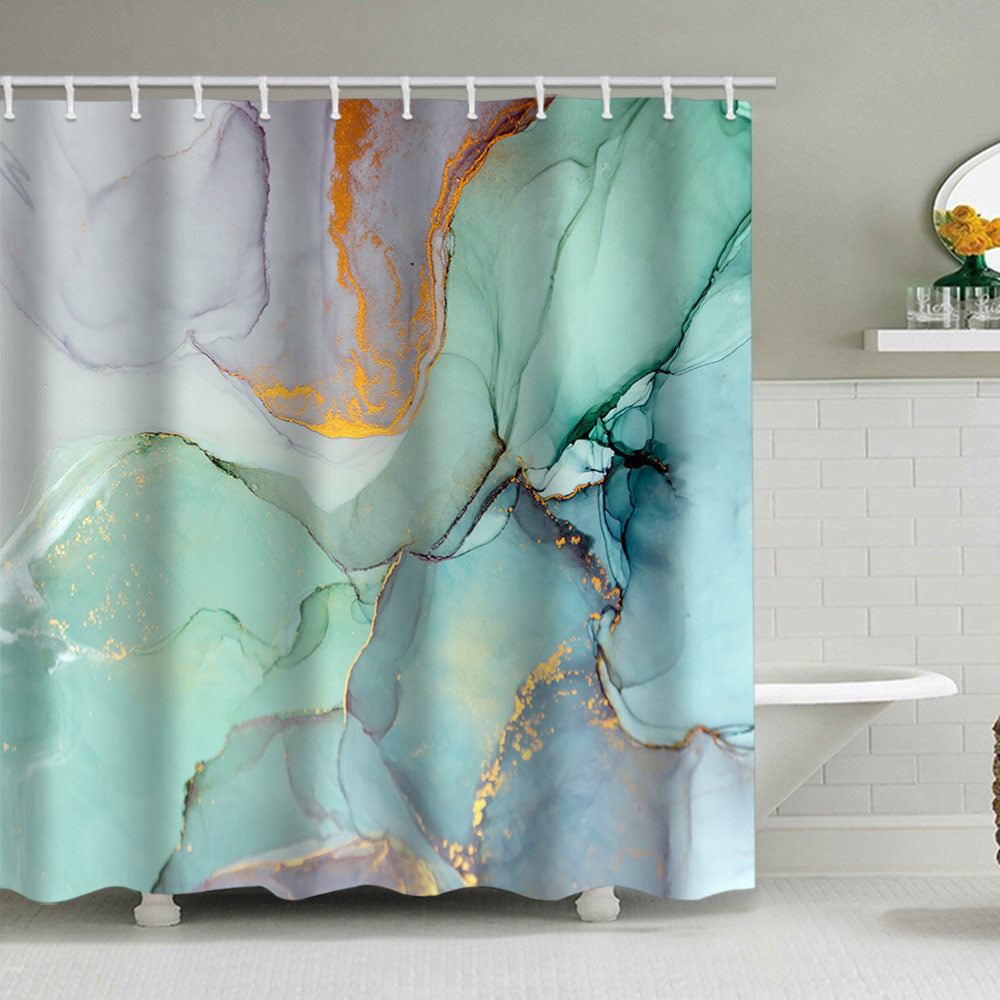 Artistic Marble Design Shower Curtain Bowlift