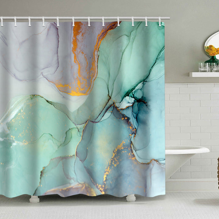 Artistic Marble Design Shower Curtain Bowlift