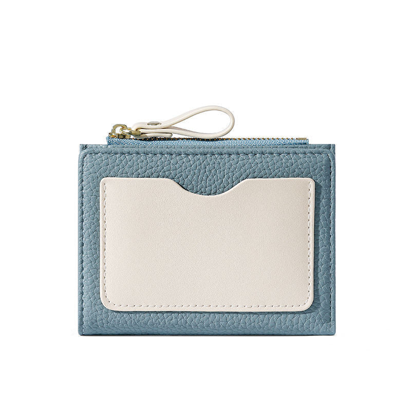 Textured  Leather Zippered Card Holder Bowlift