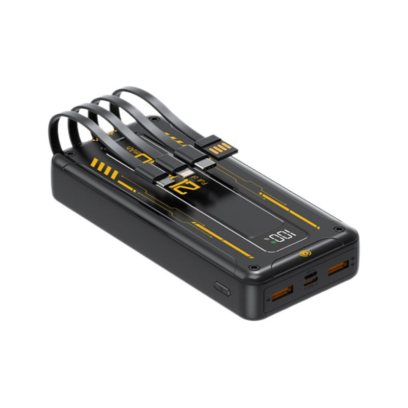 Portable power bank with integrated cable management and digital display Bowlift