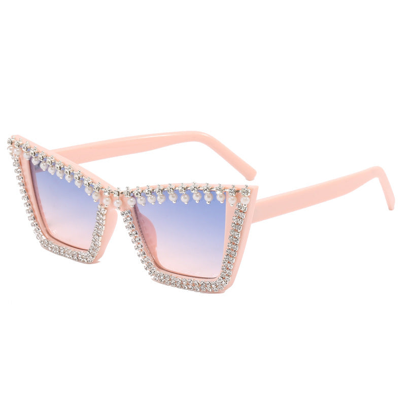 Ladies Glamorous Designer Sunglasses with Sparkling Frame Bowlift
