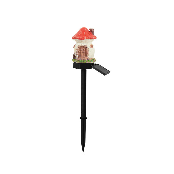 Whimsical Solar-Powered LED Fairy House Garden Stake Bowlift