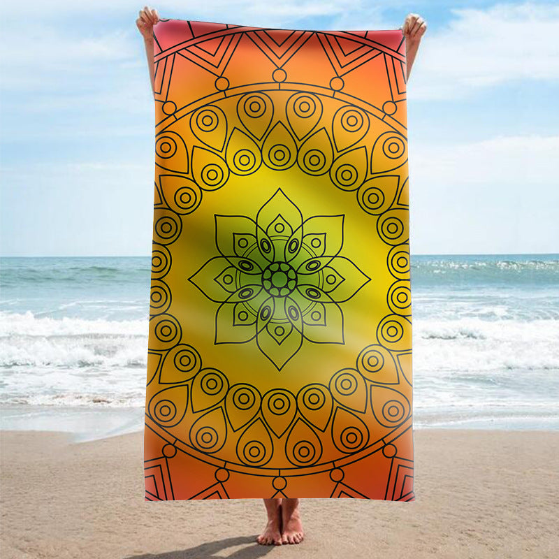 Beach towel with artistic mandala design Bowlift