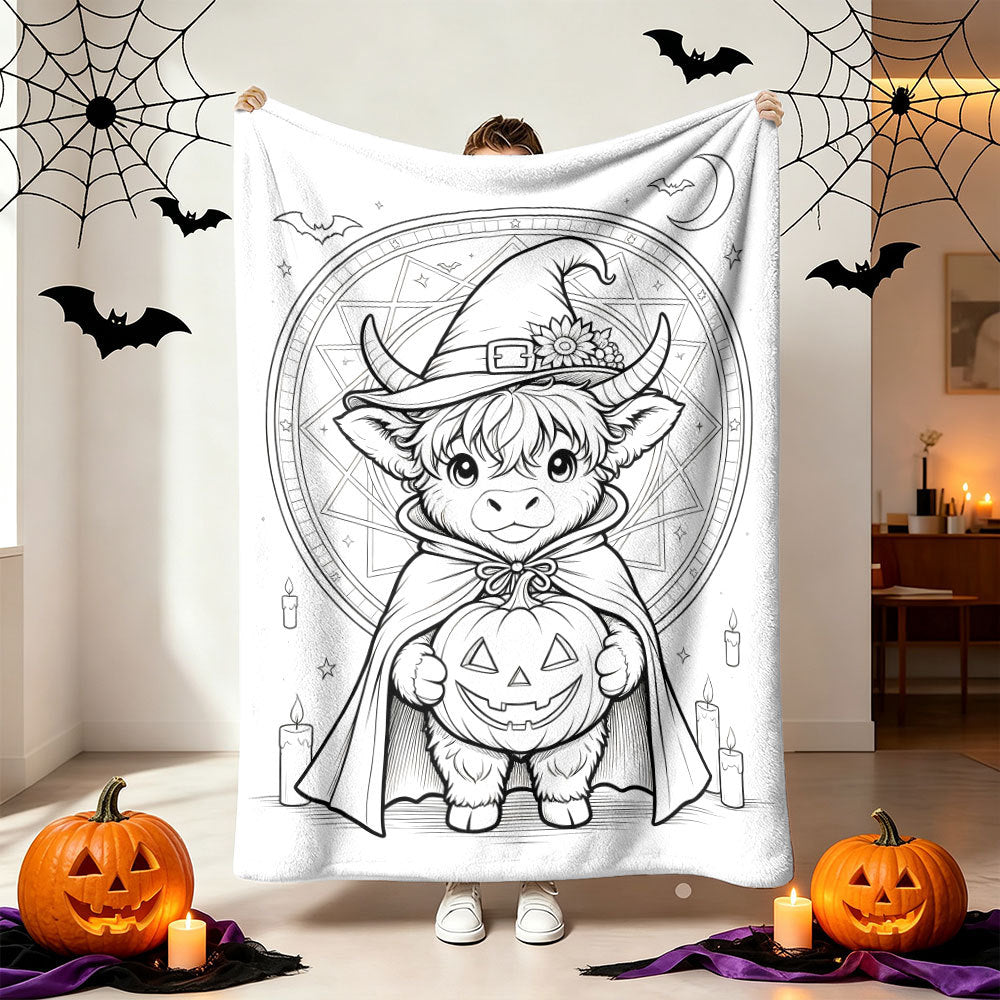 Cozy Halloween-Themed Throw Blanket