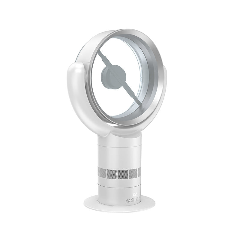 Cooling bladeless tabletop fan with digital touch controls and oscillation Bowlift