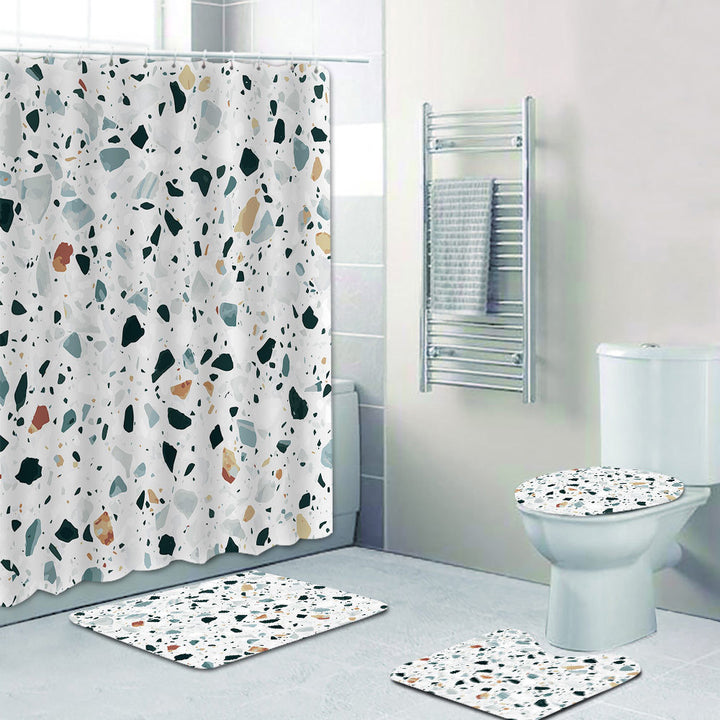 Stylish Terrazzo Print Shower Curtain Bowlift