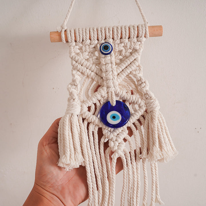Macrame Wall Decor with Protective Evil Eye Bowlift