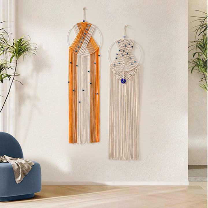 Macramé Decorative Wall Hanging with Circular Ring Bowlift