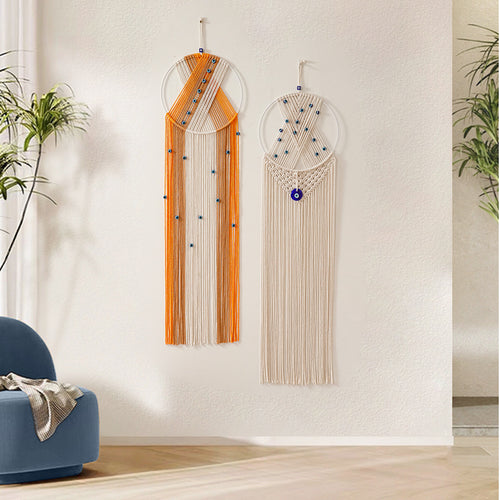 Macramé Decorative Wall Hanging with Circular Ring Bowlift