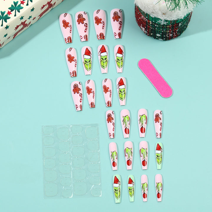 Artificial nail tips with festive Christmas designs Bowlift