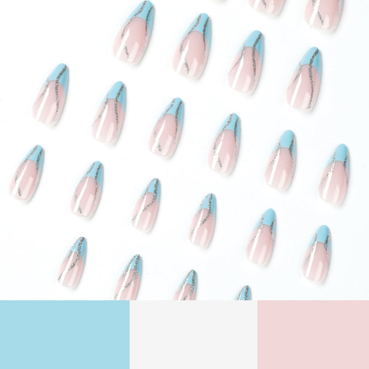 Artful nail art with glitter lines Bowlift