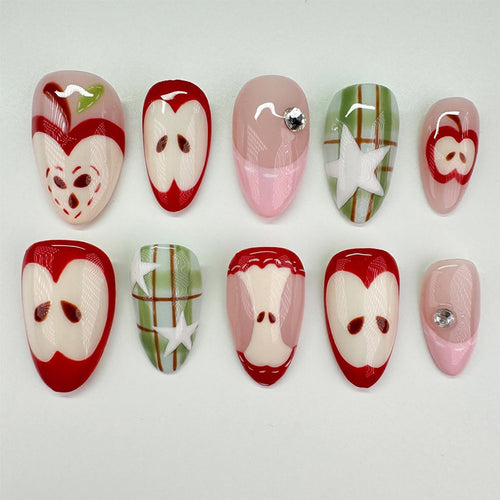 Whimsical Themed Press-On Nail Art Set Bowlift