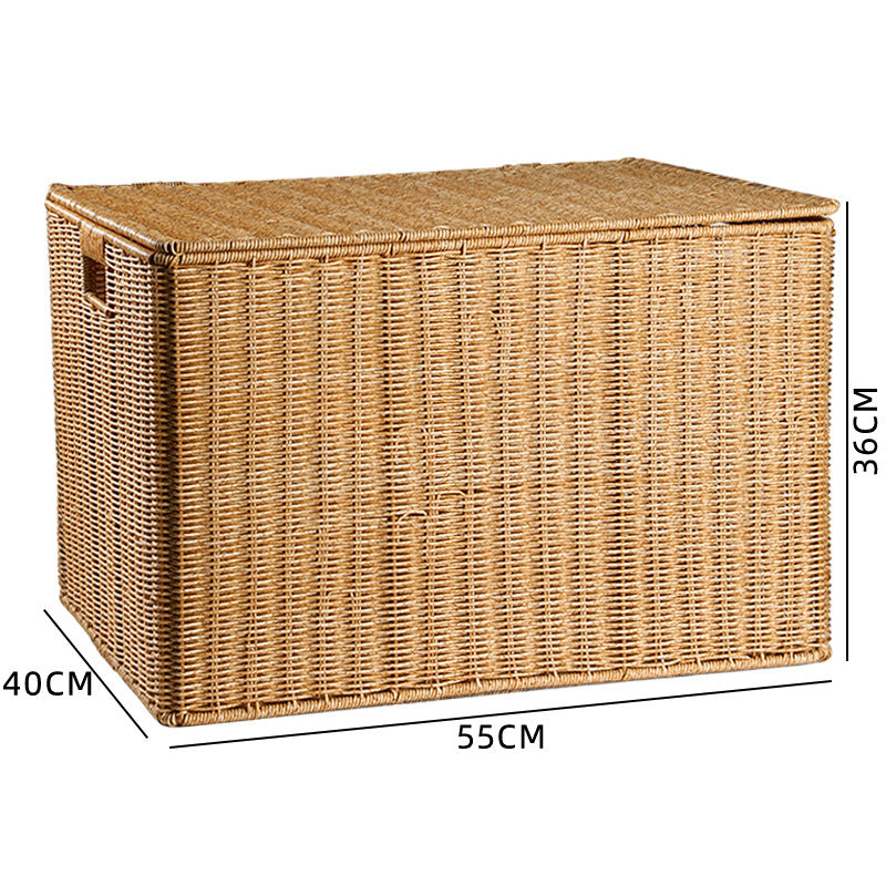 Woven Storage Chest with Lid Bowlift