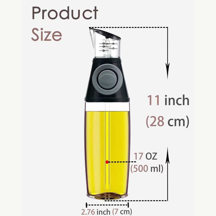 Compact Measuring Oil Dispenser With Built-In Pump And Drip-Free Spout