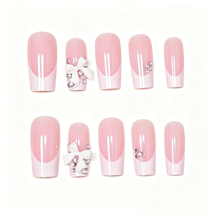 Elegant French Tip Nail Art Extensions Bowlift