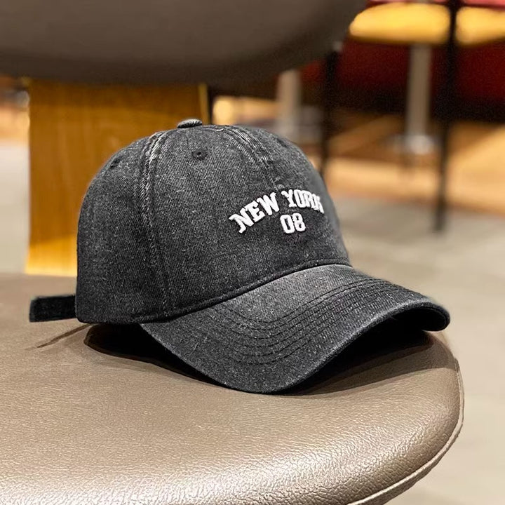 Women's Vintage-Inspired Denim Baseball Cap Bowlift