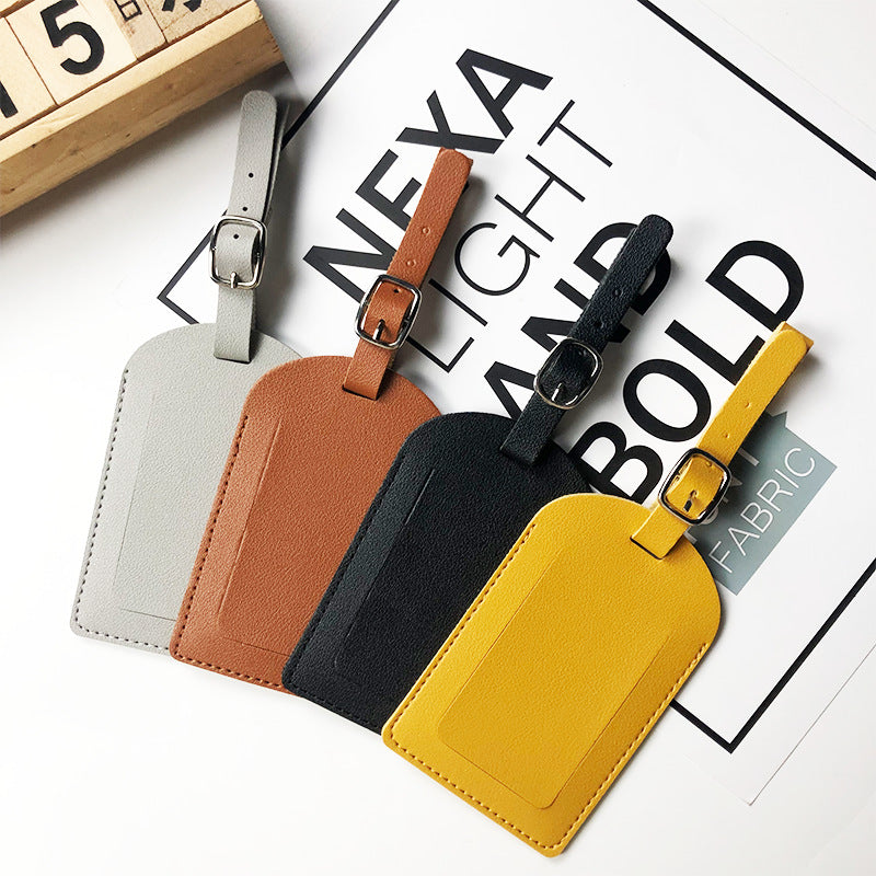 Premium Leather Luggage Tag with Adjustable Strap and ID Window Bowlift