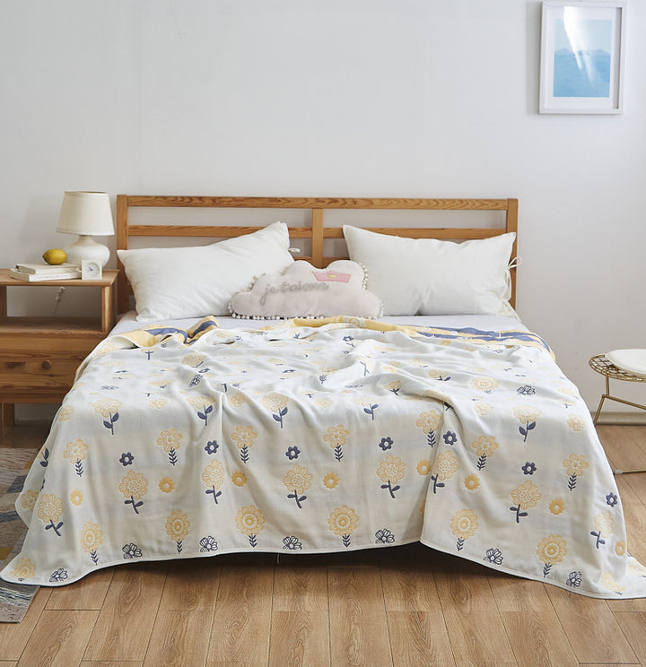 Women Elegant Blanket with Subtle Leaf Pattern Bowlift