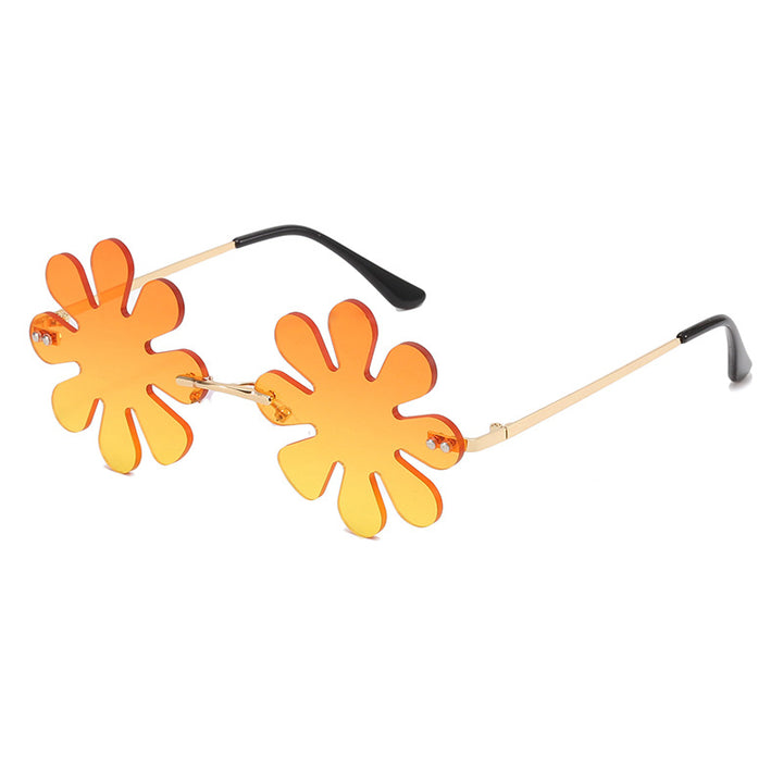 Women Playful Flower Sunglasses with Stylish Metal Frame Bowlift