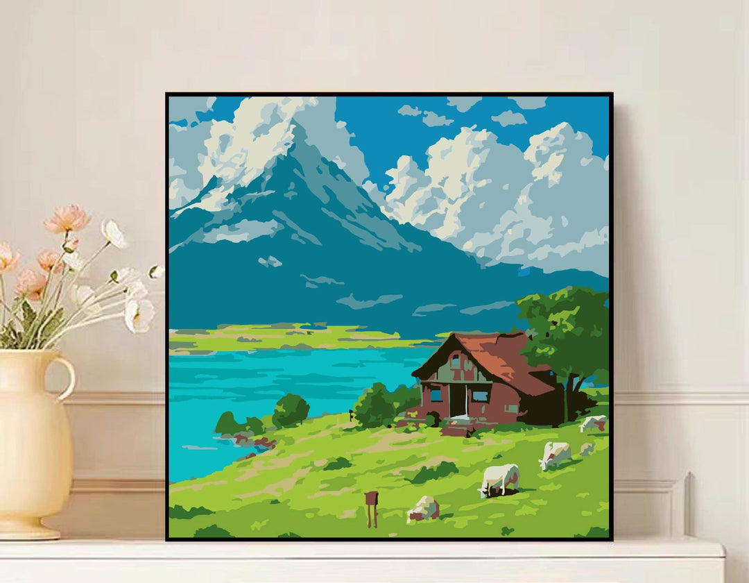Scenic Mountain Landscape Canvas Art Bowlift