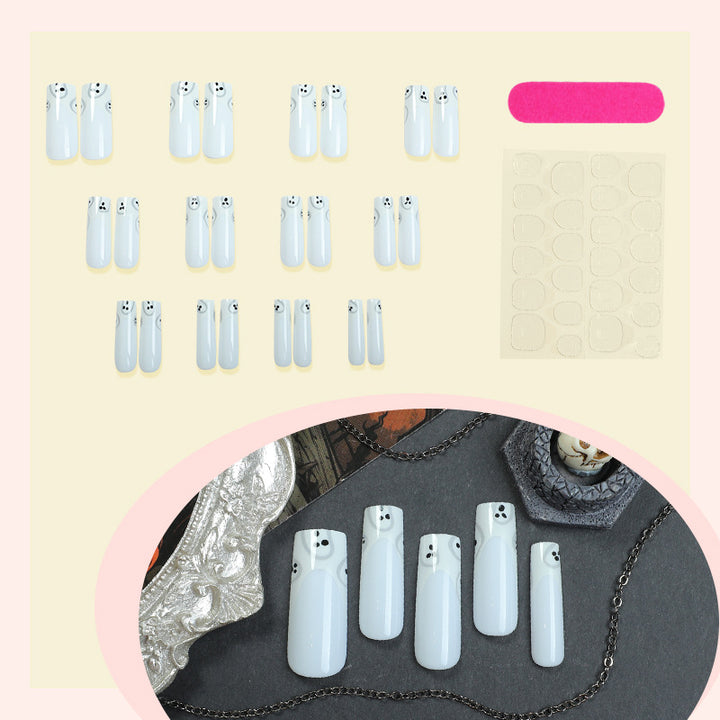 Nail art set with creepy ghost design Bowlift