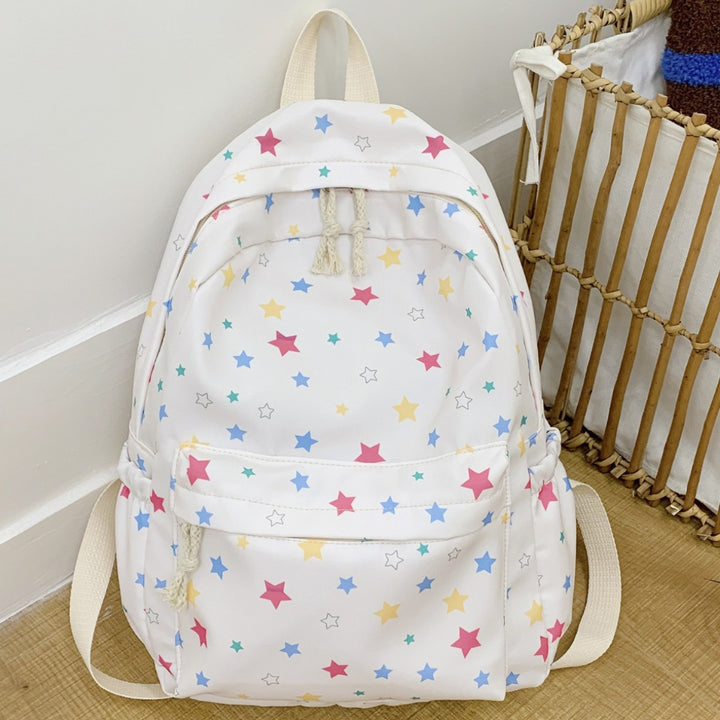 Backpack with Colorful Star Pattern and Practical Organization Compartments Bowlift